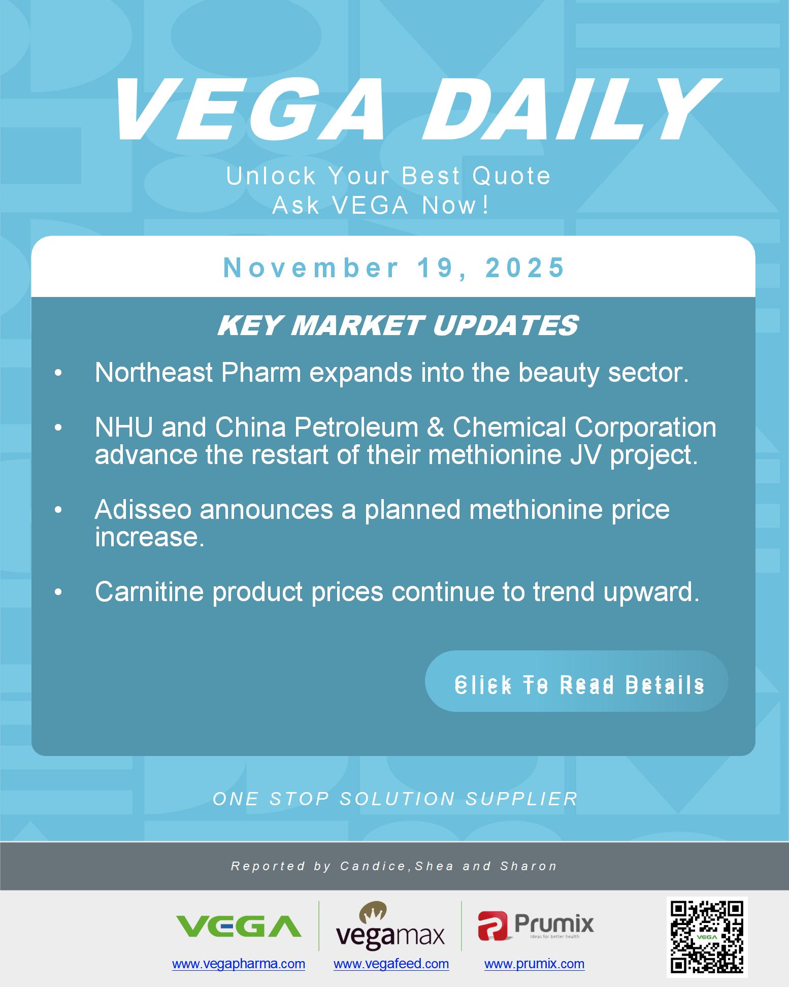 VEGA Daily Dated on November 19th 2025 Vitamin Amino Acid APl Food Additives.jpg